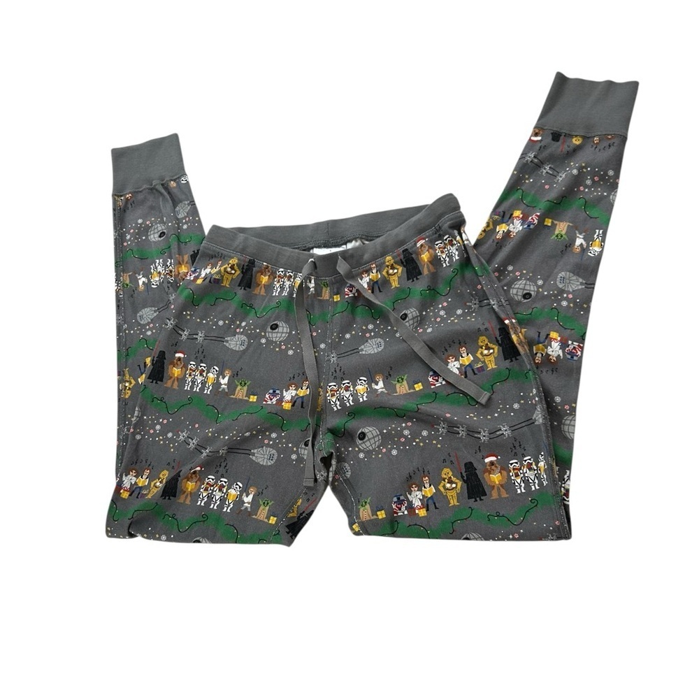 Hanna Andersson Star Wars Leia Christmas PJ Set Adult Grey Top Bottom Pajamas S - Picture 9 of 16
